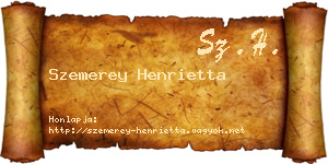 Szemerey Henrietta névjegykártya