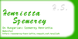 henrietta szemerey business card